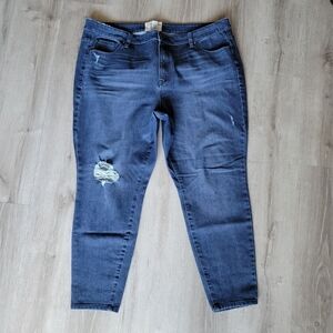 Lane Bryant x girl with curves distressed skinny jeans size 22 women's plus